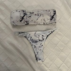 Black and white swimsuit